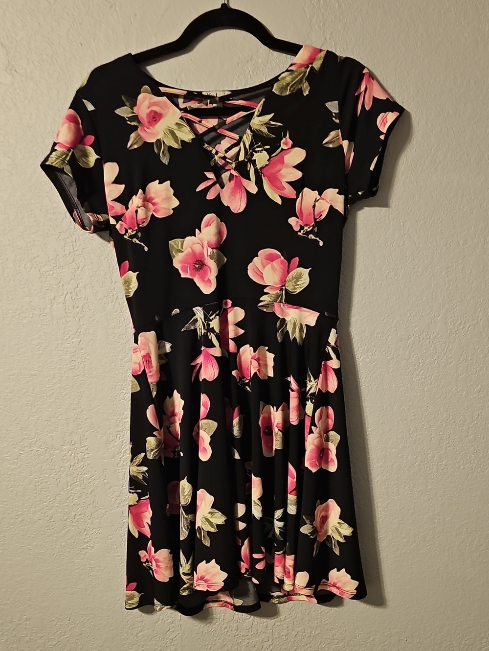 J for Justify Black and Pink Floral Sundress